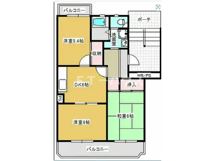 ファーストコーポ(3DK/2階)の間取り写真