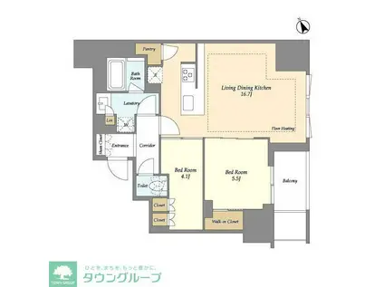 オアーゼ日暮里レジデンス(2LDK/12階)の間取り写真