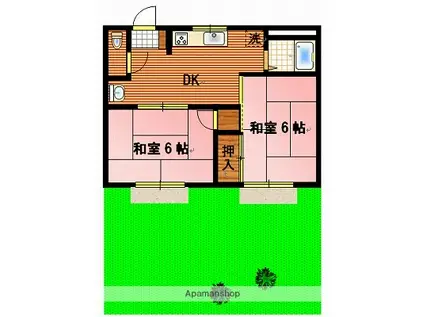 わかやま電鉄貴志川線 貴志駅 徒歩6分 2階建 築33年(2DK/1階)の間取り写真