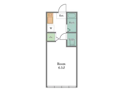 ホリエアパート(ワンルーム/2階)の間取り写真