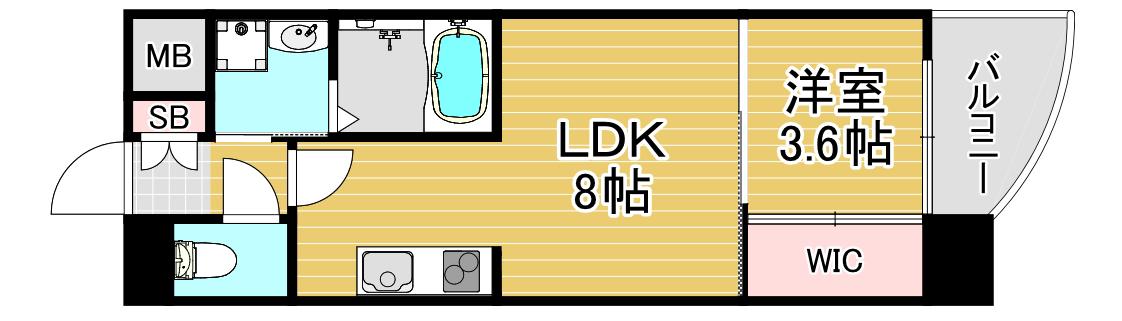 セレニテ福島アリア(1LDK/11階)の間取り写真