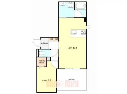 FAMILIAR OGO(1LDK/1階)の間取り写真