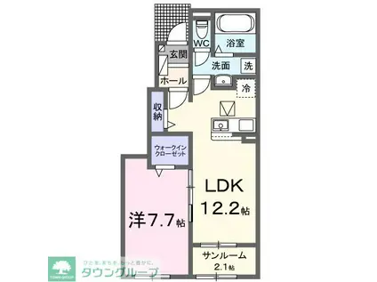 ブロッサム(1LDK/1階)の間取り写真
