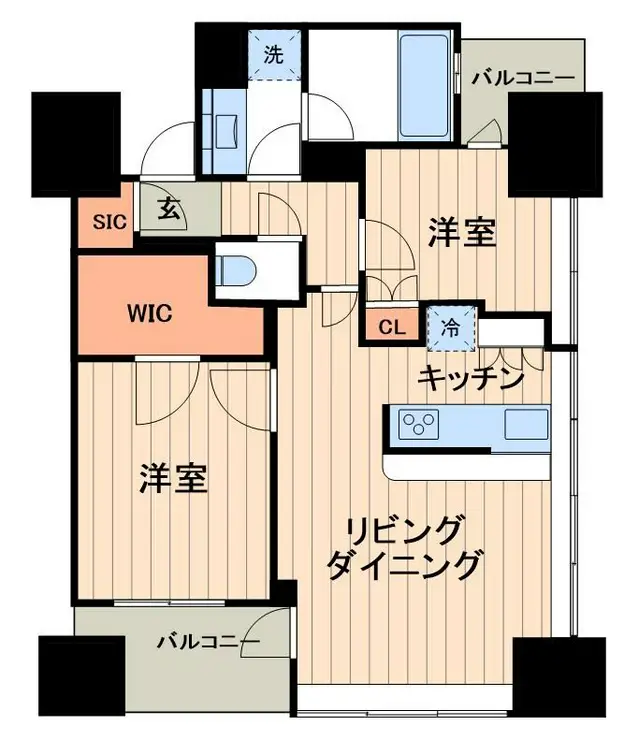 パークタワー錦糸町 9階階 間取り
