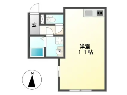 アビターレ新出来(ワンルーム/3階)の間取り写真