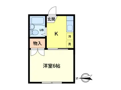 RELIFE南水元(1K/2階)の間取り写真
