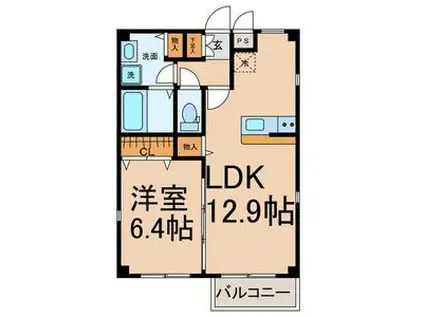 LUCE II(1LDK/2階)の間取り写真