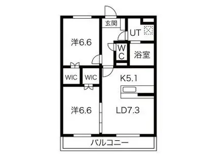フォルテコート本郷町(2LDK/1階)の間取り写真