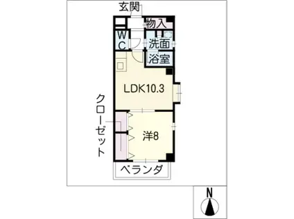 アヅマヤビル(1LDK/4階)の間取り写真