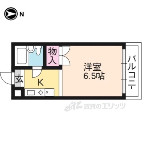 メイプル渡辺1(1K/3階)の間取り写真