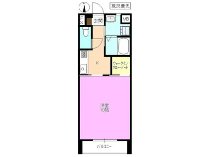 DE DOMO GEMINOS 2ND(1K/1階)の間取り写真