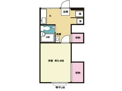 与野リヴェール(1K/2階)の間取り写真