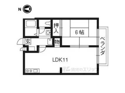 メゾンパレビラージュ(1LDK/2階)の間取り写真