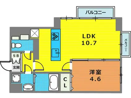 LUMINA(1LDK/5階)の間取り写真