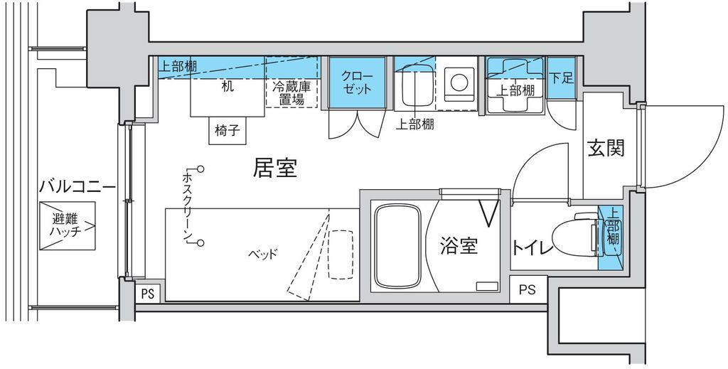 キャンパスヴィレッジ赤塚新町(ワンルーム/2階)の間取り写真