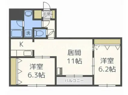 ファーストステージN16(2LDK/3階)の間取り写真