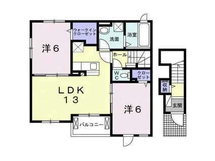 サンライズ(2LDK/2階)の間取り写真