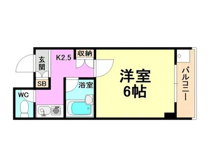 ブラウンコート(1K/2階)の間取り写真