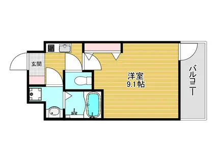 メインステージ心斎橋イースト(1K/9階)の間取り写真