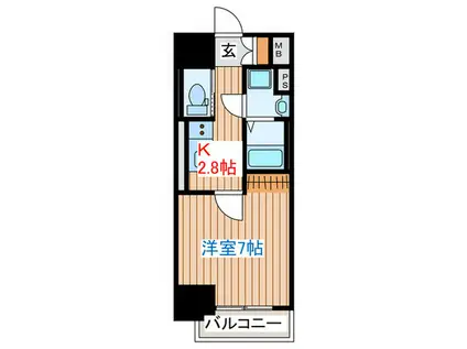 BRIGHTON イースト(1K/5階)の間取り写真