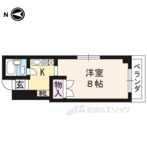 シンプルハイツベニス(ワンルーム/4階)の間取り写真
