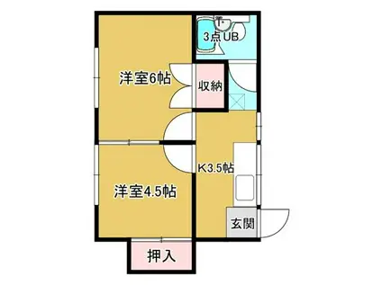 舞ハウス(2K/2階)の間取り写真