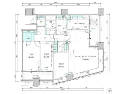 パークタワー勝どき サウスタワー(3LDK/45階)の間取り写真