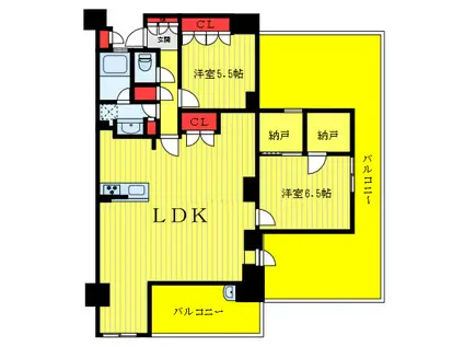 エム・ブランド田端(2LDK/6階)の間取り写真