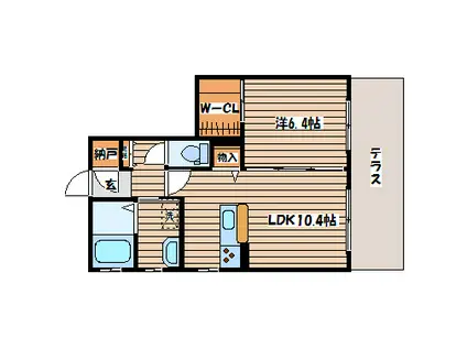 メゾン・ヴロワール(1LDK/1階)の間取り写真