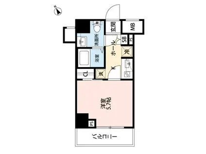 ラフィスタ川崎5(1K/2階)の間取り写真