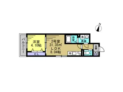 トラフト馬橋(1LDK/3階)の間取り写真