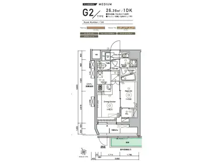 SYFORME UENO ASYL COURT(1DK/1階)の間取り写真