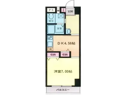 フォンティーヌ(1DK/4階)の間取り写真