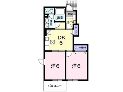 グリーングラス(2DK/1階)の間取り写真