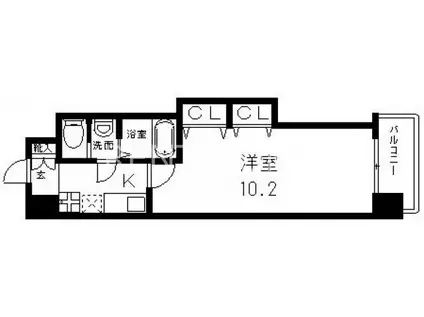 LUXE布施北II(1K/8階)の間取り写真