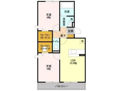 エミナンスⅢ(2LDK/1階)の間取り写真