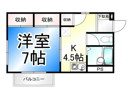 サニーハウスTII(1K/1階)の間取り写真