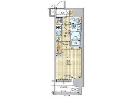 ジアコスモ大阪ベイシティ(1K/3階)の間取り写真