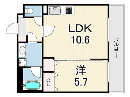 白金ザ・スカイ イースト棟(1LDK/12階)の間取り写真
