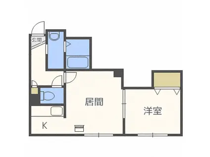 ラピスコート北24条(1LDK/3階)の間取り写真