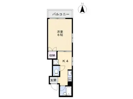 村岡ビル(1K/5階)の間取り写真