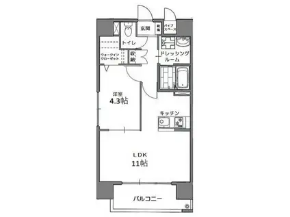 シャルム光の森(1LDK/10階)の間取り写真
