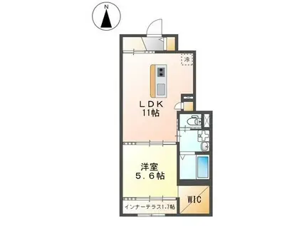 シャンブル(1LDK/1階)の間取り写真