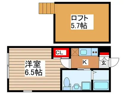 KURO COURT(1K/1階)の間取り写真