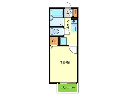 ジュネスうえがはら(1K/1階)の間取り写真