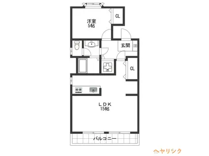 コーポ光荘(1LDK/2階)の間取り写真