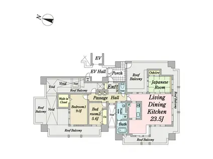 ライオンズマンション首里儀保駅前(3LDK/8階)の間取り写真