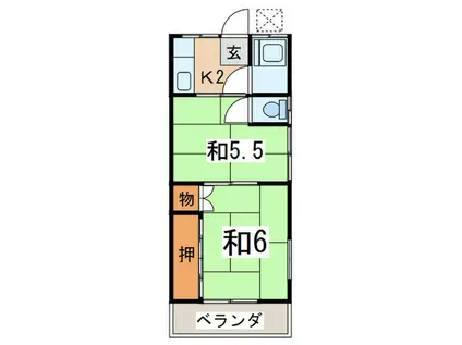 メゾン森(2K/1階)の間取り写真