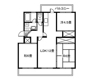サルヴァトーレ吉野2号棟(3LDK/3階)の間取り写真