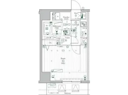 PREMIUM CUBE 駒込(1K/11階)の間取り写真